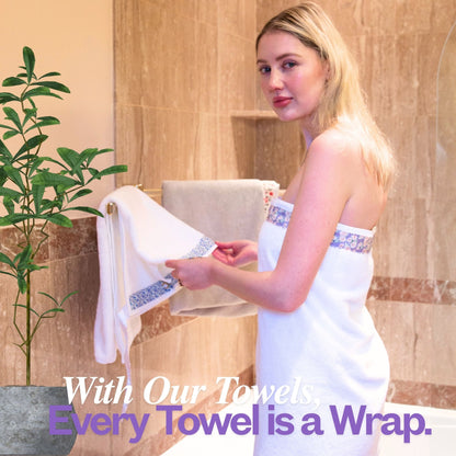 UWRAPT - Towel + Wrap All-in-One with Adjustable Tie Closure. No Hook & Loop. No Elastic. No Buttons. No Snaps. Simply Wrap, Tie, & Go!