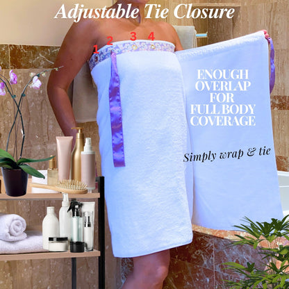 UWRAPT - Towel + Wrap All-in-One with Adjustable Tie Closure. No Hook & Loop. No Elastic. No Buttons. No Snaps. Simply Wrap, Tie, & Go!