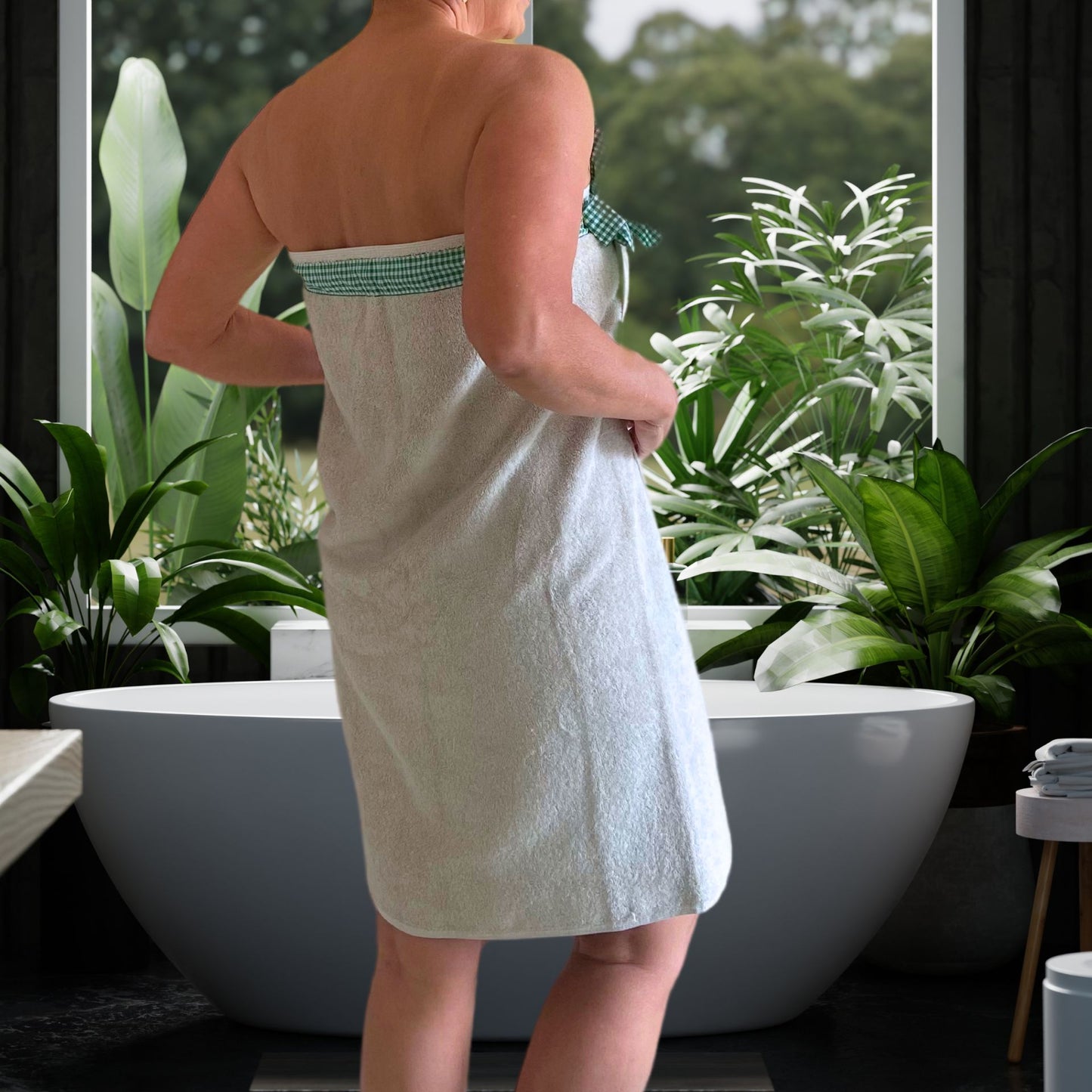 UWRAPT - His & Hers Towel + Wrap All-in-One with Adjustable Tie Closure. No Hook & Loop. No Elastic. No Buttons. No Snaps. Simply Wrap, Tie, & Go!