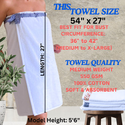 UWRAPT - Towel + Wrap All-in-One with Adjustable Tie Closure. No Hook & Loop. No Elastic. No Buttons. No Snaps. Simply Wrap, Tie, & Go!