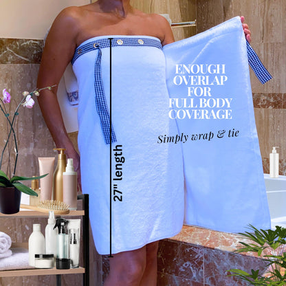 UWRAPT - Towel + Wrap All-in-One with Adjustable Tie Closure. No Hook & Loop. No Elastic. No Buttons. No Snaps. Simply Wrap, Tie, & Go!