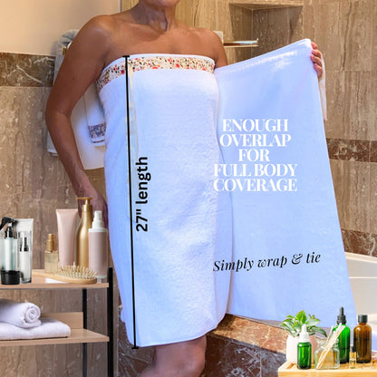 UWRAPT - Towel + Wrap All-in-One with Adjustable Tie Closure. No Hook & Loop. No Elastic. No Buttons. No Snaps. Simply Wrap, Tie, & Go!