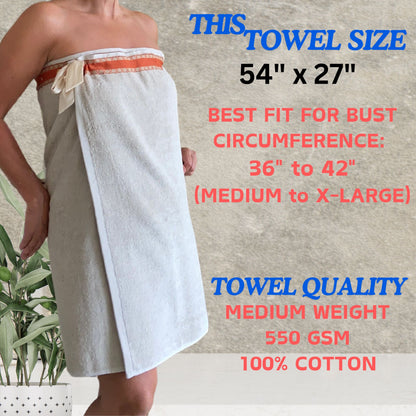 UWRAPT - Towel + Wrap All-in-One with Adjustable Tie Closure. No Hook & Loop. No Elastic. No Buttons. No Snaps. Simply Wrap, Tie, & Go!