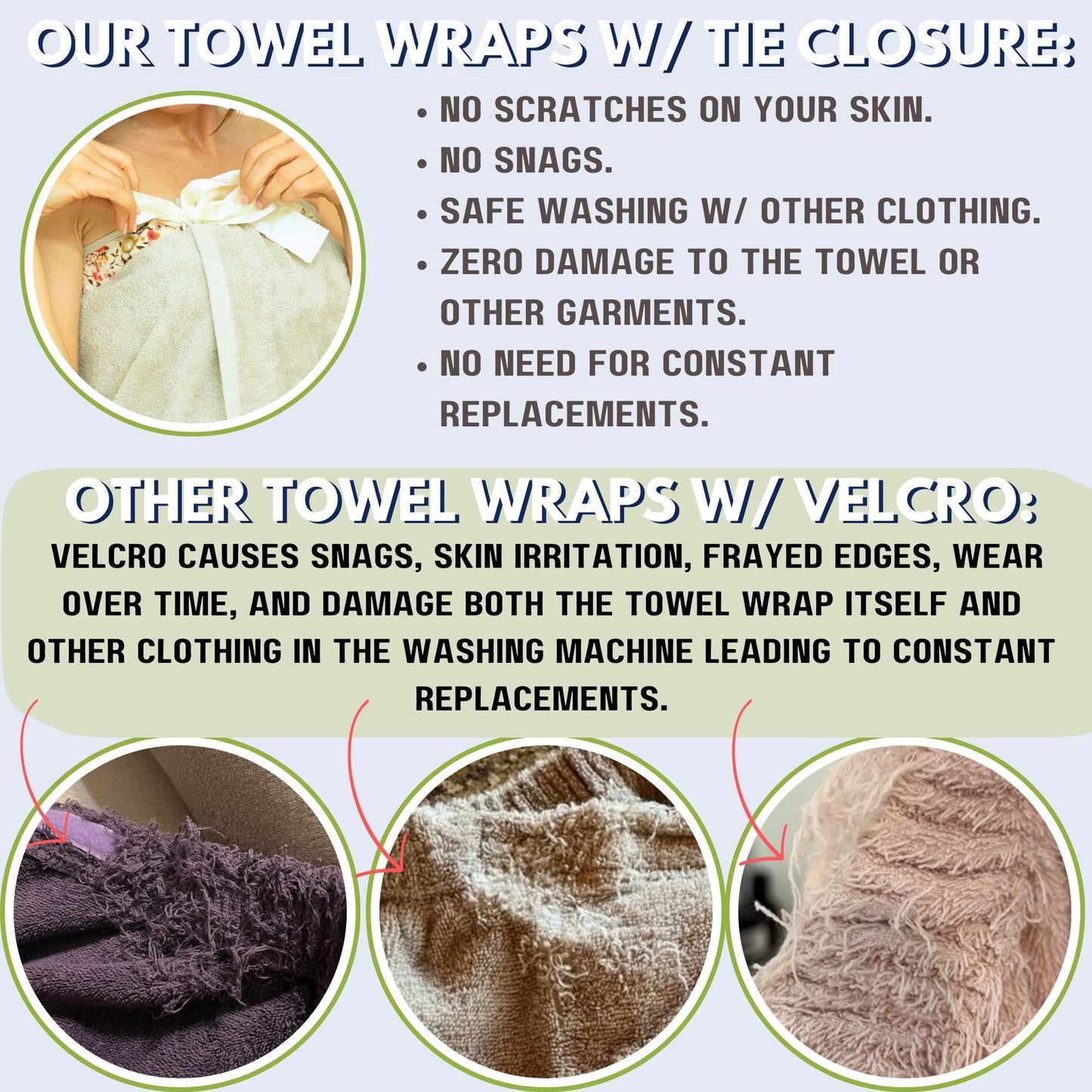 UWRAPT - Towel + Wrap All-in-One with Adjustable Tie Closure. No Hook & Loop. No Elastic. No Buttons. No Snaps. Simply Wrap, Tie, & Go! | 100% Cotton, Soft, Absorbent, Lightweight for After Shower, Spa, Sauna, Pool, Travel