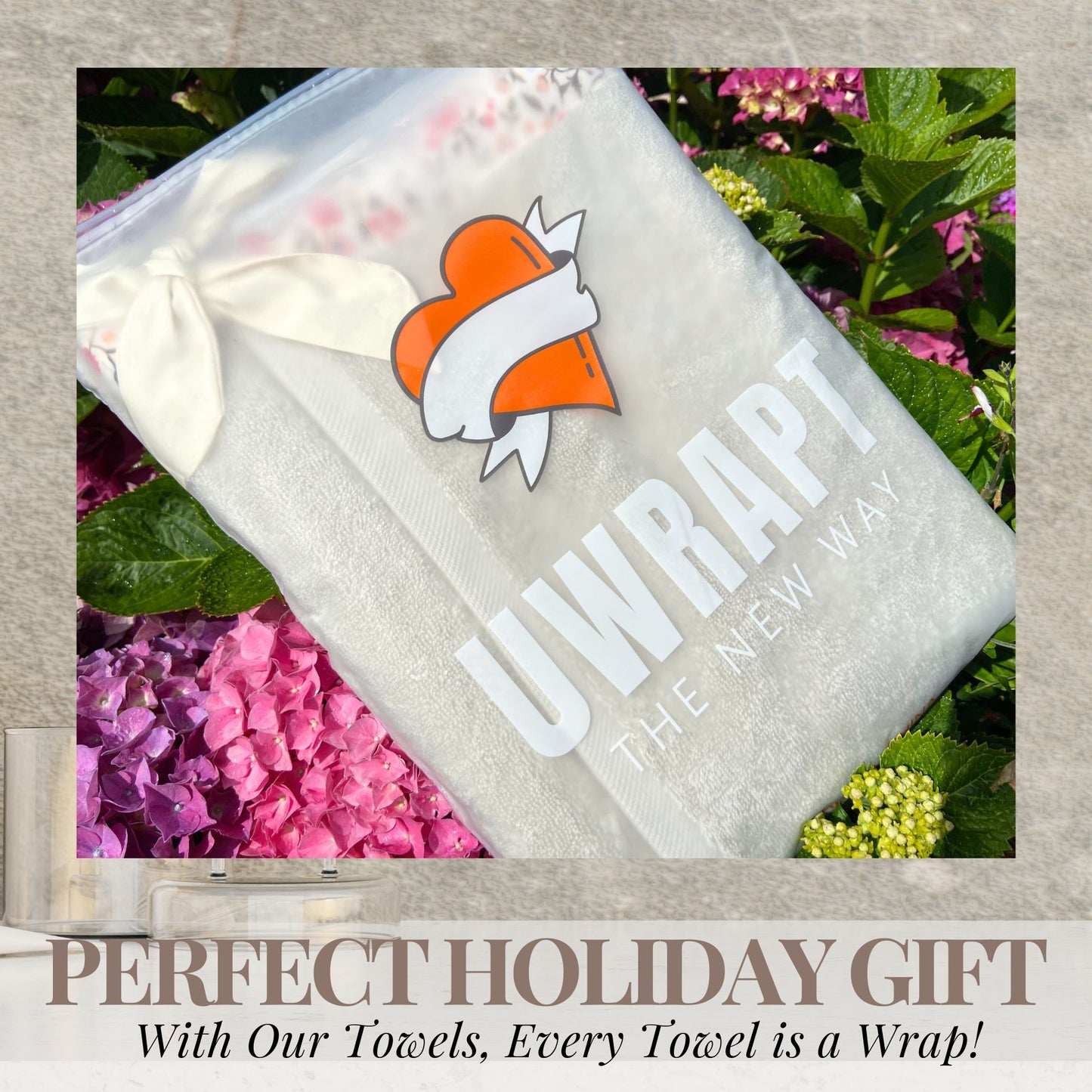 UWRAPT - Towel + Wrap All-in-One with Adjustable Tie Closure. No Hook & Loop. No Elastic. No Buttons. No Snaps. Simply Wrap, Tie, & Go! | 100% Cotton, Soft, Absorbent, Lightweight for After Shower, Spa, Sauna, Pool, Travel