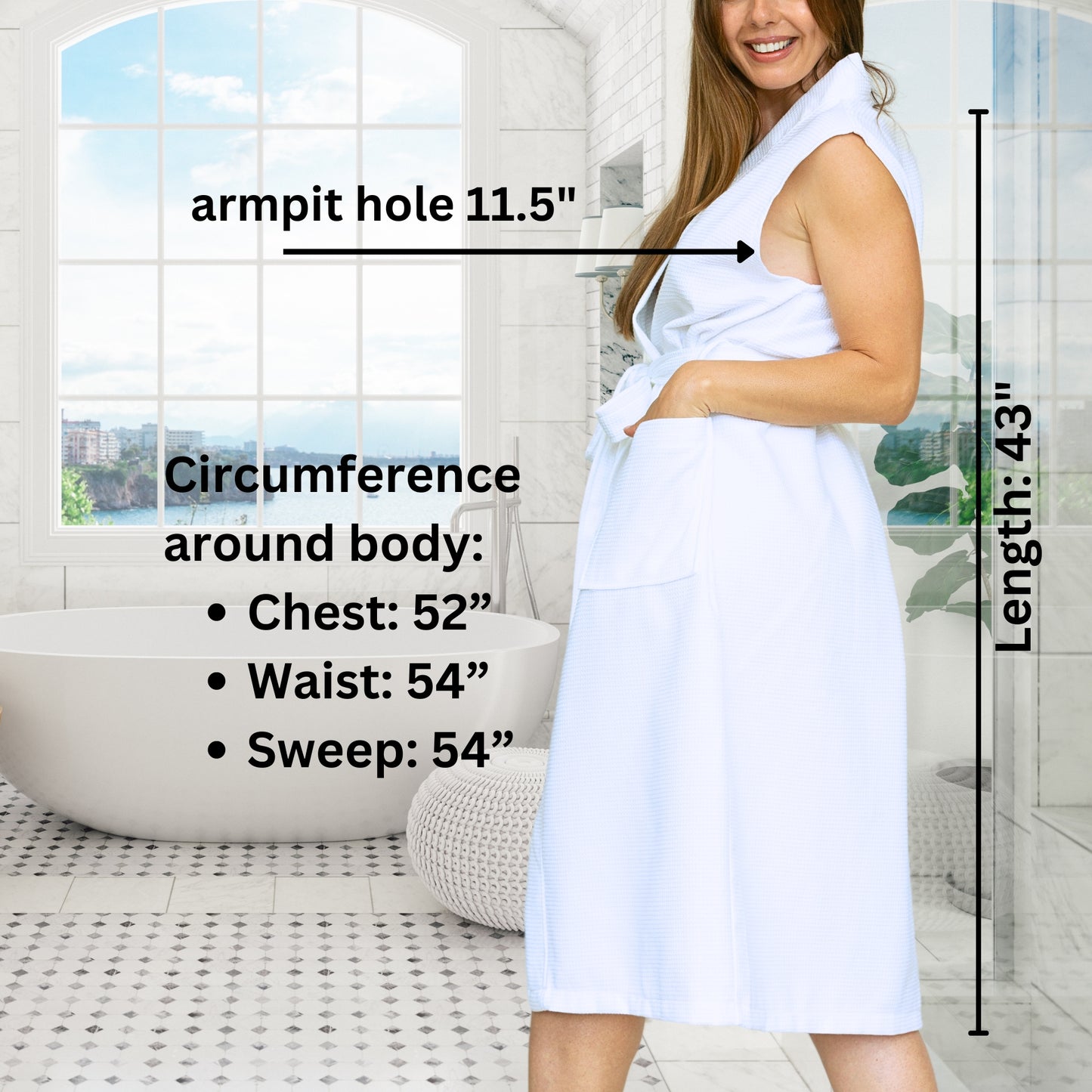 UWRAPT Sleeveless Robes for Women Lightweight –Summer Sleeveless Bath Robe Waffle Hot Weather Robe (S – XL)