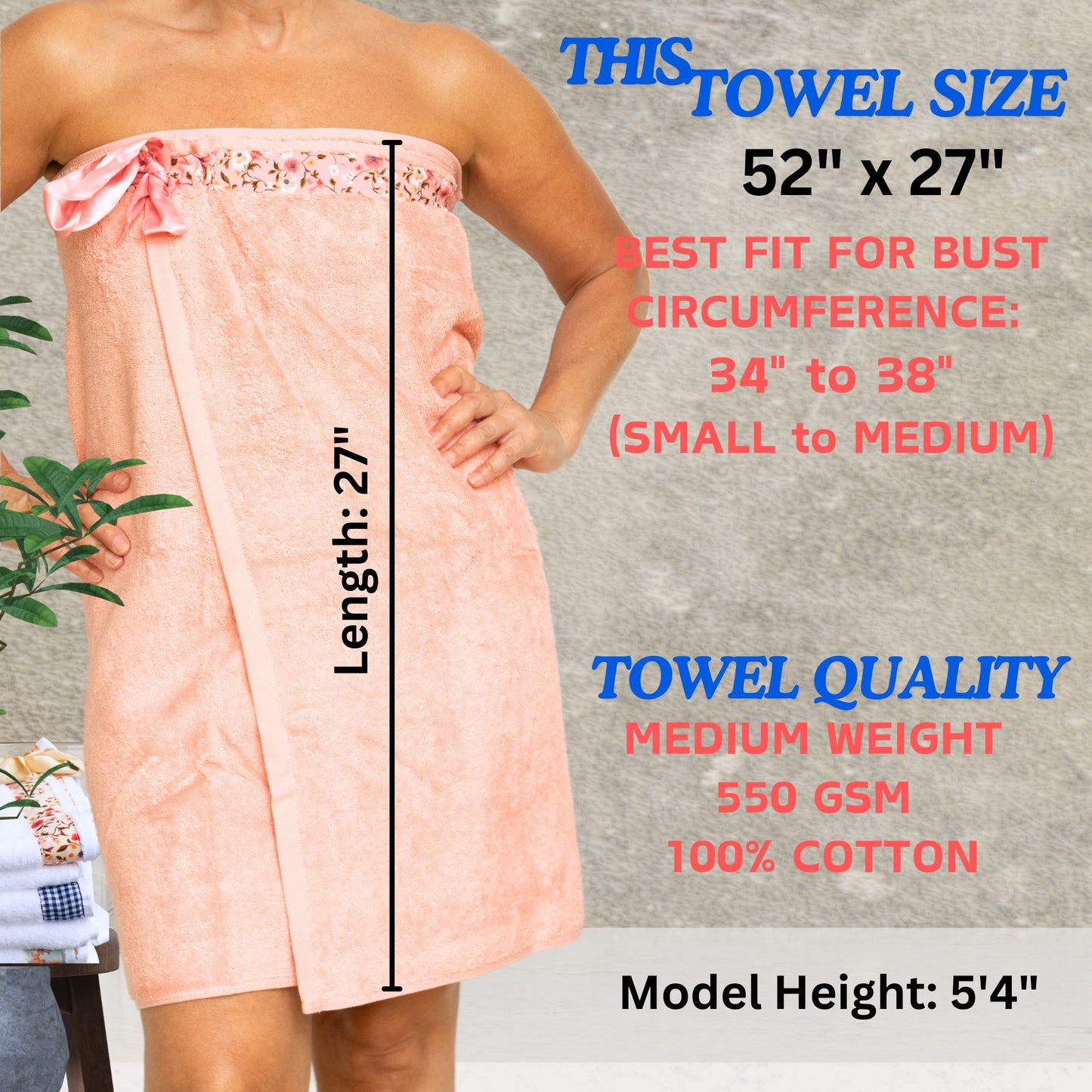 UWRAPT - Towel + Wrap All-in-One with Adjustable Tie Closure. No Hook & Loop. No Elastic. No Buttons. No Snaps. Simply Wrap, Tie, & Go!
