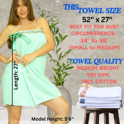 UWRAPT - Towel + Wrap All-in-One with Adjustable Tie Closure. No Hook & Loop. No Elastic. No Buttons. No Snaps. Simply Wrap, Tie, & Go! | 100% Cotton, Soft, Absorbent, Lightweight for After Shower, Spa, Sauna, Pool, Travel