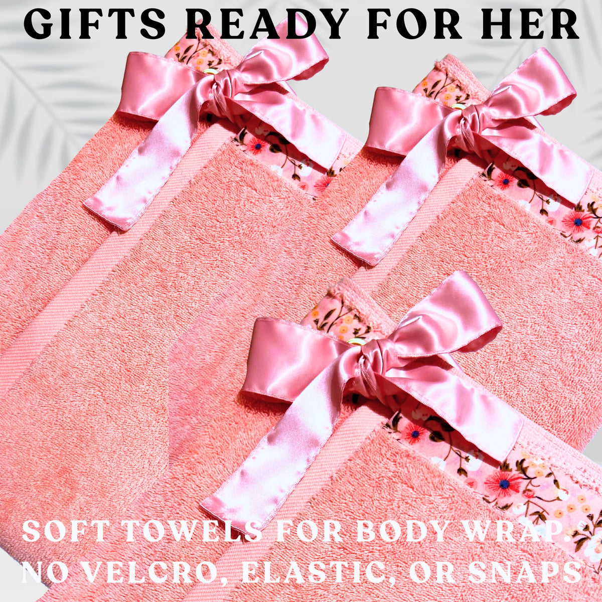 UWRAPT - Pink Towel + Wrap All-in-One with Adjustable Tie Closure. No Hook & Loop. No Elastic. No Buttons. No Snaps. Simply Wrap, Tie, & Go! | 100% Cotton, Soft, Absorbent, Lightweight for After Shower, Spa, Sauna, Pool, Travel