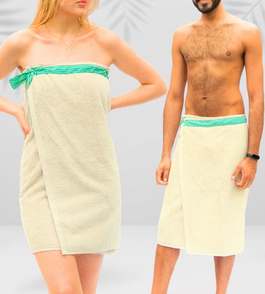 UWRAPT - Towel + Wrap All-in-One with Adjustable Tie Closure. No Hook & Loop. No Elastic. No Buttons. No Snaps. Simply Wrap, Tie, & Go! | 100% Cotton, Soft, Absorbent, Lightweight for After Shower, Spa, Sauna, Pool, Trave