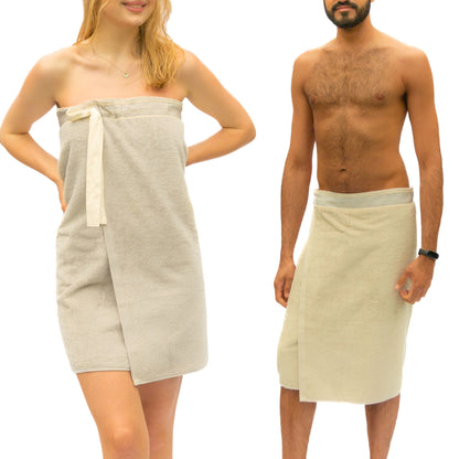 UWRAPT - Towel + Wrap All-in-One with Adjustable Tie Closure. No Hook & Loop. No Elastic. No Buttons. No Snaps. Simply Wrap, Tie, & Go! |100% Cotton, Soft, Absorbent, Lightweight for After Shower, Spa, Sauna, Pool, Travel