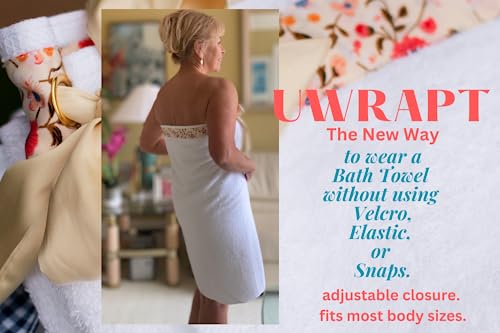 UWRAPT - Towel + Wrap All-in-One with Adjustable Tie Closure. No Hook & Loop. No Elastic. No Buttons. No Snaps. Simply Wrap, Tie, & Go!